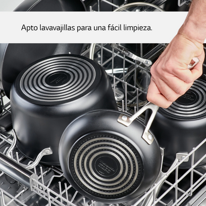 Batería de cocina Kitchenaid 80120 Antiadherente Inducción Anodizado Acero Inox 11 Piezas