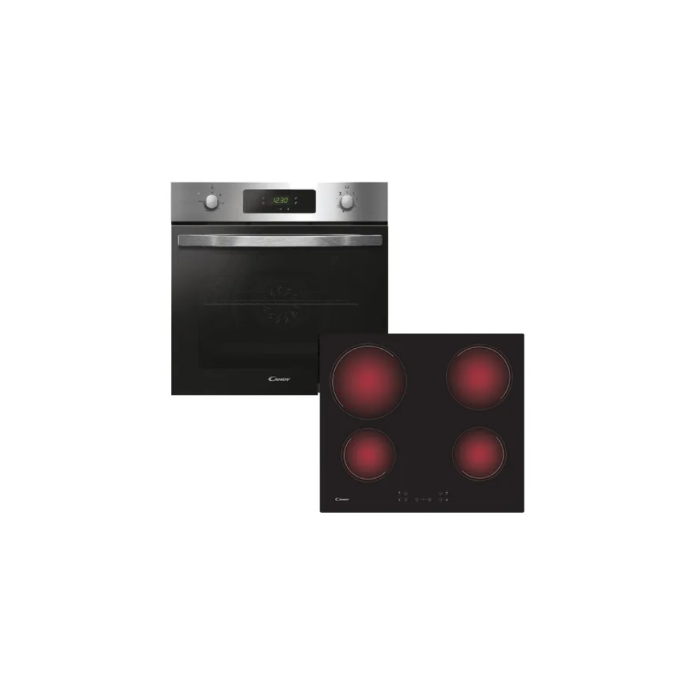 Combo CANDY PCI25  FIDCX605L Horno 65 Lts Eléctrico Silver Control Digital + CH64CCB Anafe 60 Cm 4 Hornallas Vitrocerámico