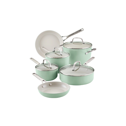 Batería De Cocina KitchenAid 84820 Antiadherente Cerámico Anodizado Duro 10 Piezas Piezas