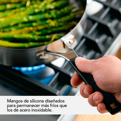 Batería De Cocina KitchenAid 71017 10 Piezas Inducción Acero Inox Gris