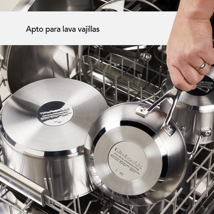 Batería De Cocina KitchenAid 71017 10 Piezas Inducción Acero Inox Gris