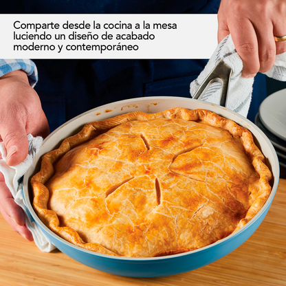 Batería De Cocina KitchenAid 84815 Antiadherente Cerámico Anodizado Duro 10 Piezas Azul