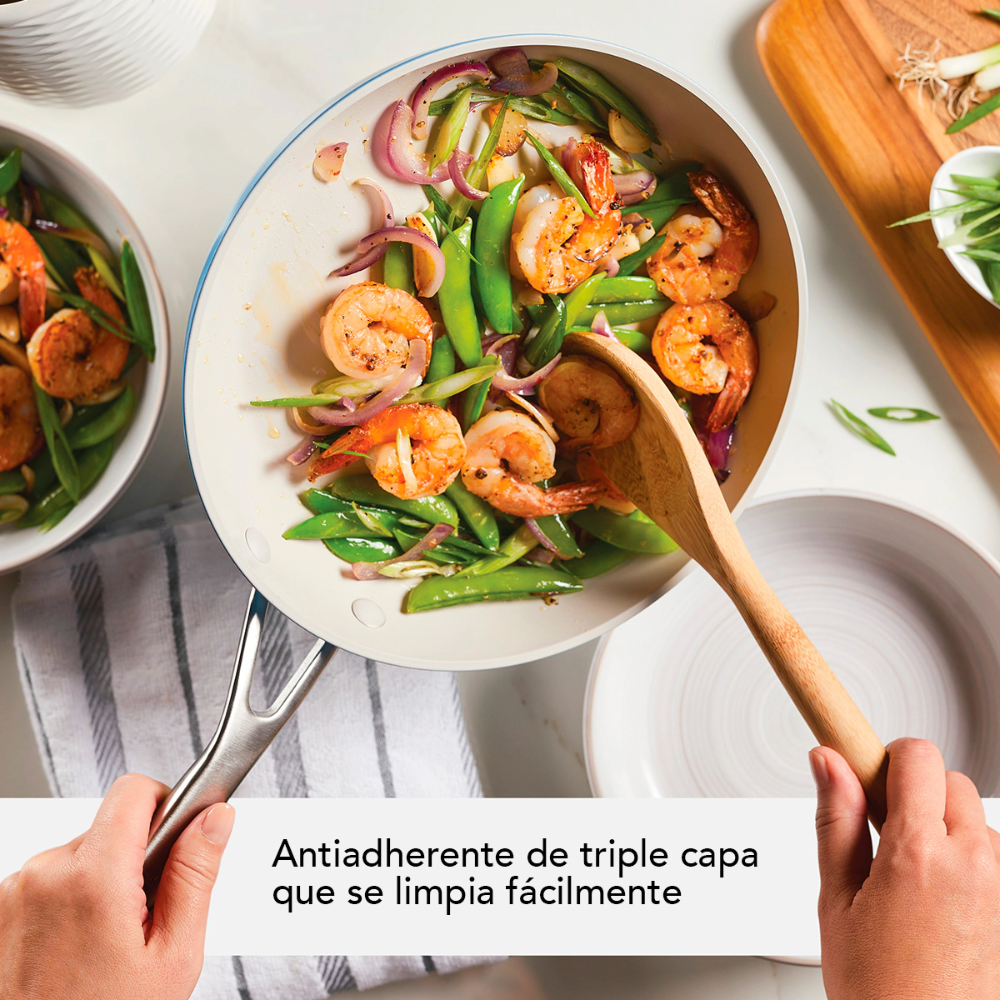 Batería De Cocina KitchenAid 84815 Antiadherente Cerámico Anodizado Duro 10 Piezas Azul