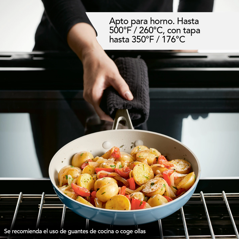 Batería De Cocina KitchenAid 84815 Antiadherente Cerámico Anodizado Duro 10 Piezas Azul