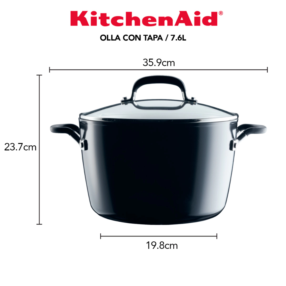 Olla Con Tapa KitchenAid 84805 7,6 Lts Antiadherente
