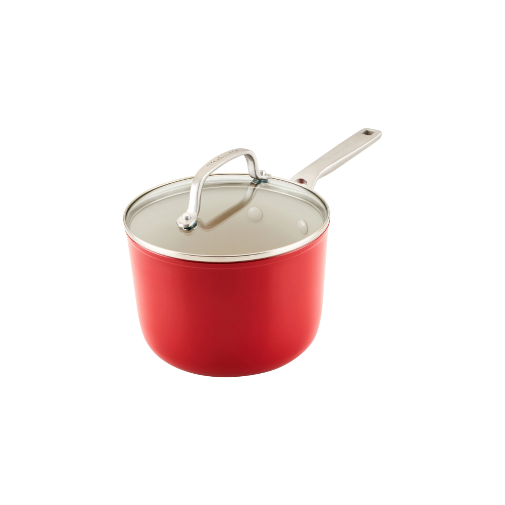 Olla Con Tapa KitchenAid 84848 2,8 Lts Cerámica Antiadherente Rojo