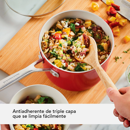 Olla Con Tapa KitchenAid 84848 2,8 Lts Cerámica Antiadherente Rojo
