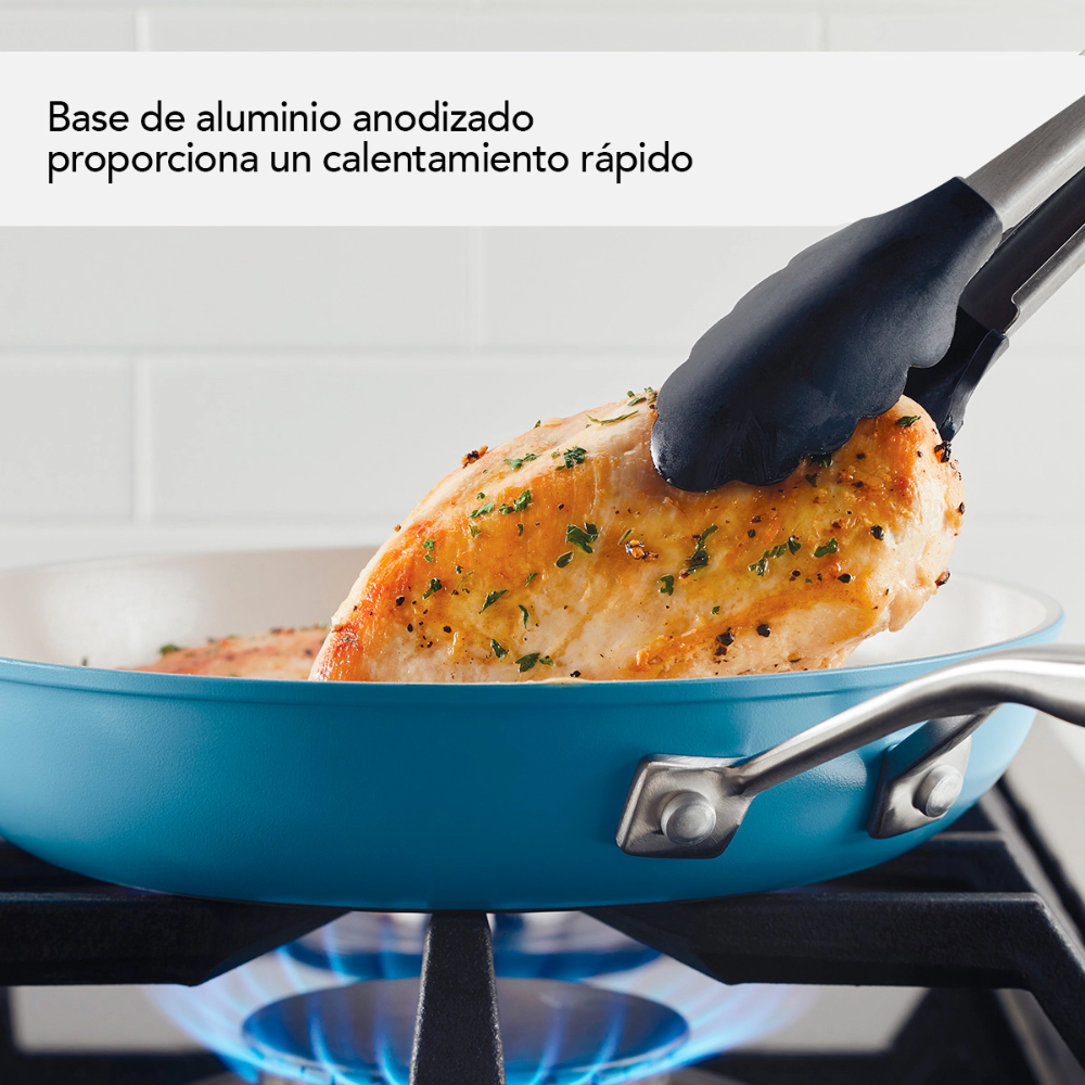 Sartén Kitchenaid 84817 Antiadherente Cerámico Anodizado Duro 31 Cm Azul Velvet (Tai)