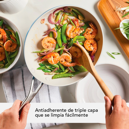 Sartén Kitchenaid 84817 Antiadherente Cerámico Anodizado Duro 31 Cm Azul Velvet (Tai)
