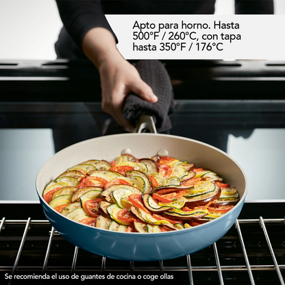 Sartén Kitchenaid 84817 Antiadherente Cerámico Anodizado Duro 31 Cm Azul Velvet (Tai)