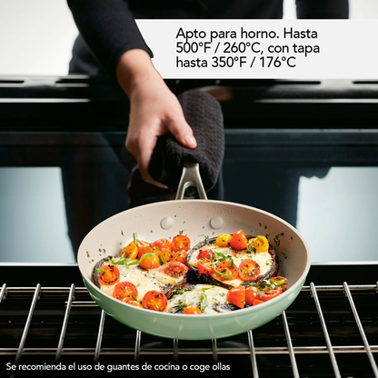 Sartén Kitchenaid 84822 Antiadherente Cerámico Anodizado Duro 31 Cm Pistacho (Tai)