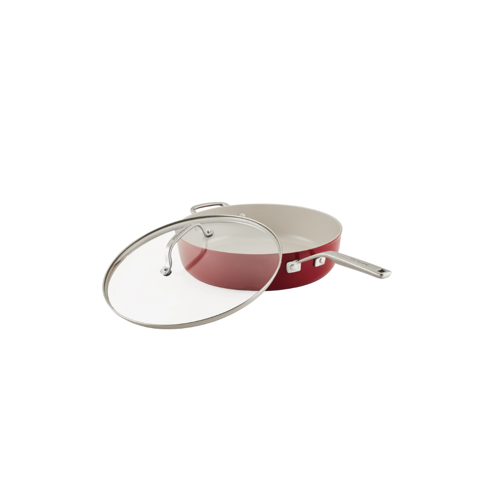 Sartén Kitchenaid 84849 C/Tapa Antiadherente Cerámico Anodizado Duro 4,7L Rojo (Tai)