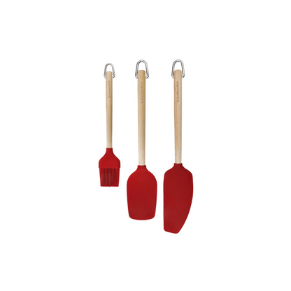 Set De Utensilios Kitchenaid Kqr751ohe X3 Abedul Silicona Rojo