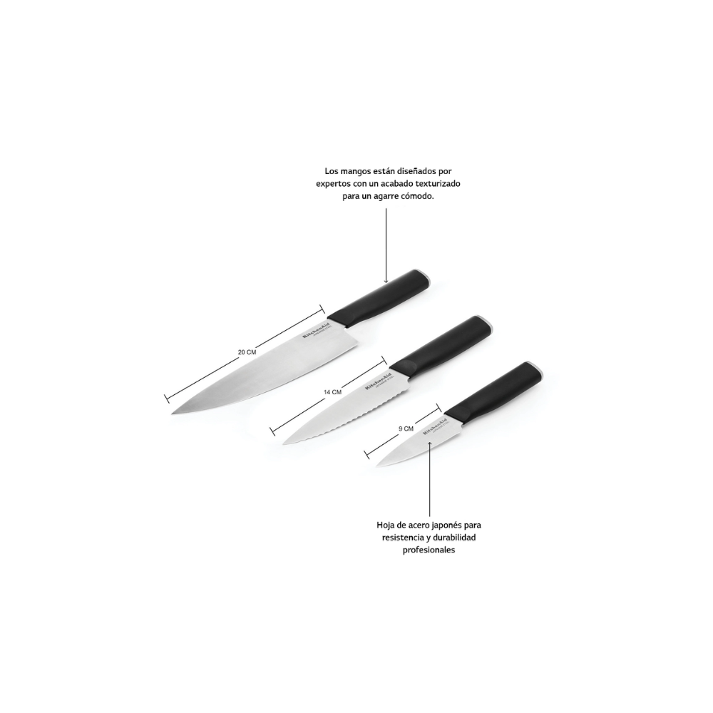 Set De Cuchillos Kitchenaid X3 Keg3ptheohoba Acero (China)