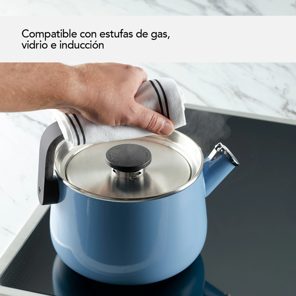Pava Silbadora Esmaltada Kitchenaid 48748 Inducción 1,9L Azul Velvet (INDO)