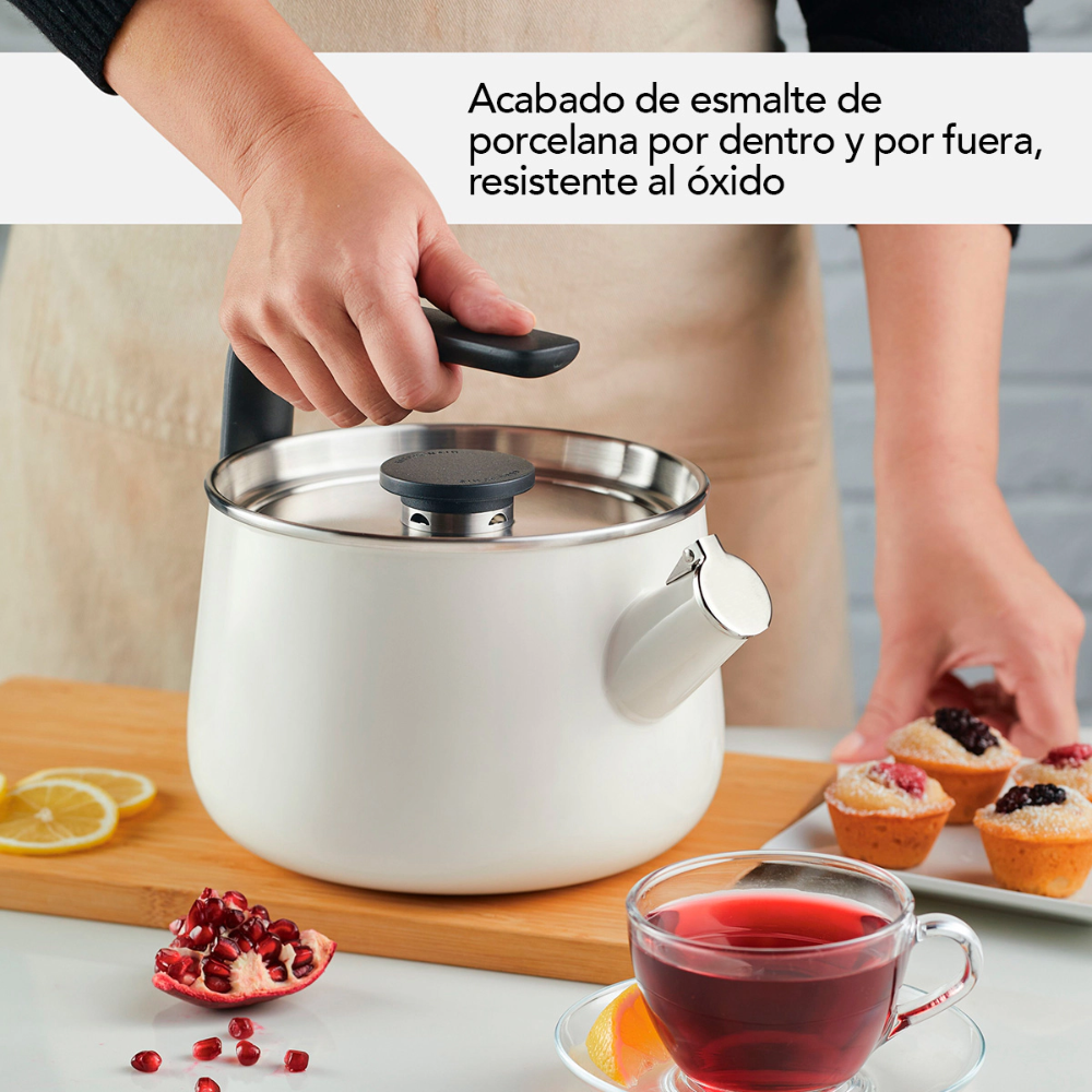 Pava Silbadora Esmaltada Kitchenaid 49080 Inducción 1,9L Blanca