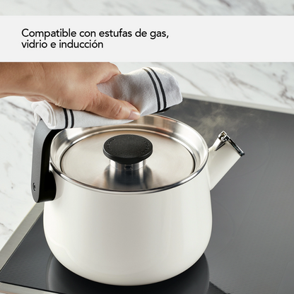 Pava Silbadora Esmaltada Kitchenaid 49080 Inducción 1,9L Blanca