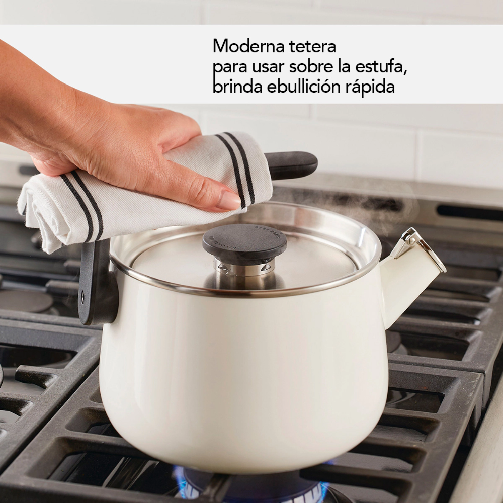 Pava Silbadora Esmaltada Kitchenaid 49080 Inducción 1,9L Blanca