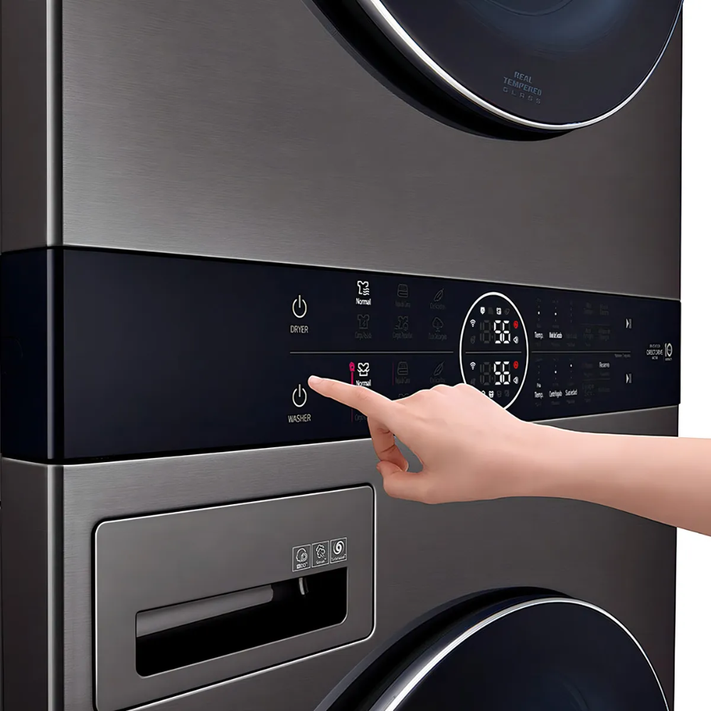 Lavasecarropas Washtower LG WK14BS6 Torre de 14 Kg Lavado y 10 Kg Secado Inverter Heat pump Negro