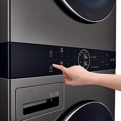 Lavasecarropas Washtower LG WK14BS6 Torre de 14 Kg Lavado y 10 Kg Secado Inverter Heat pump Negro