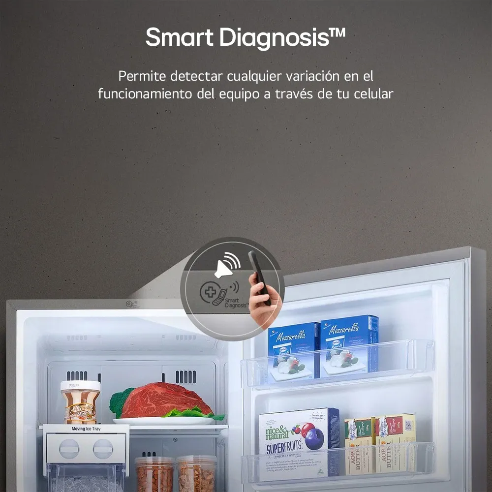 Heladera LG VT40MPY 395 Lts Inverter Freezer superior No frost  Silver