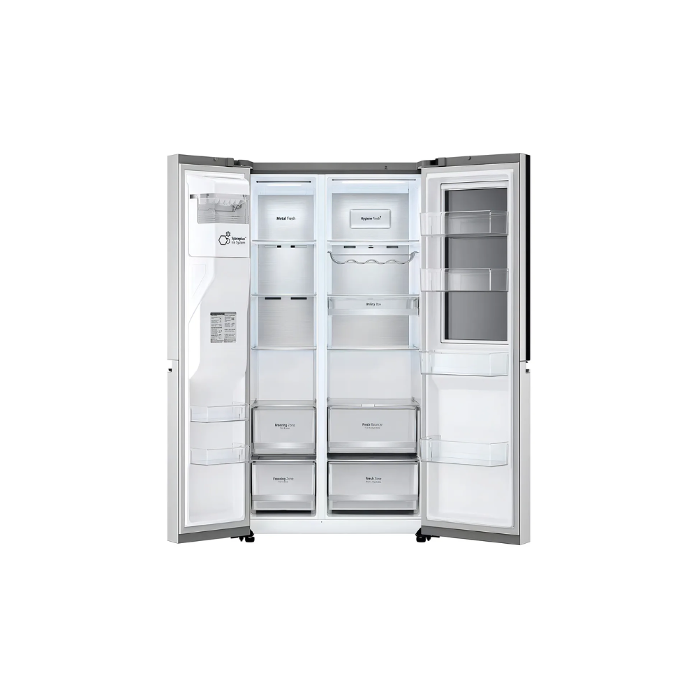 Heladera Doble Puerta LG GS66SXSC 570 Lts INVERTER Instaview  Dispenser de agua Ice Maker, WiFi Silver