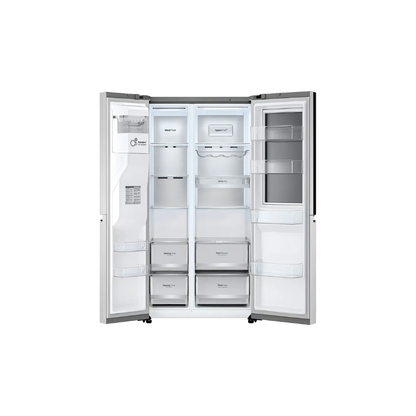 Heladera Doble Puerta LG GS66SXSC 570 Lts INVERTER Instaview  Dispenser de agua Ice Maker, WiFi Silver