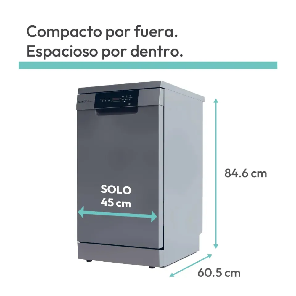 Lavavajillas CANDY CDPH2D1047  10 Cubiertos 45 CM Silver