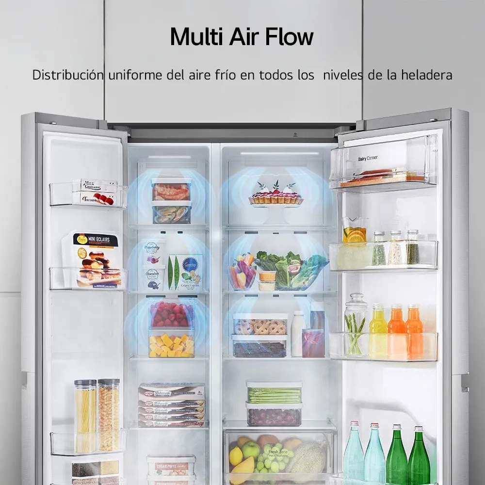 Heladera Doble Puerta LG GS66MPPT 658 Lts INVERTER  WiFi Silver