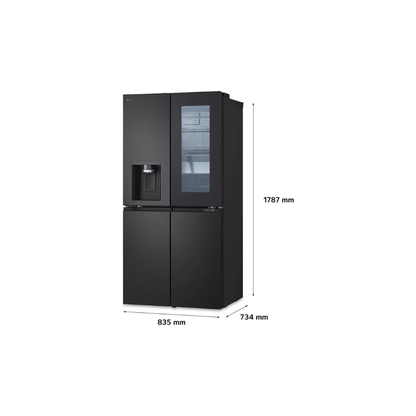 Heladera French Door LG GM57SXM 427 Lts Inverter InstaView Ice Maker Dispenser de Agua y Hielo Wifi Negro