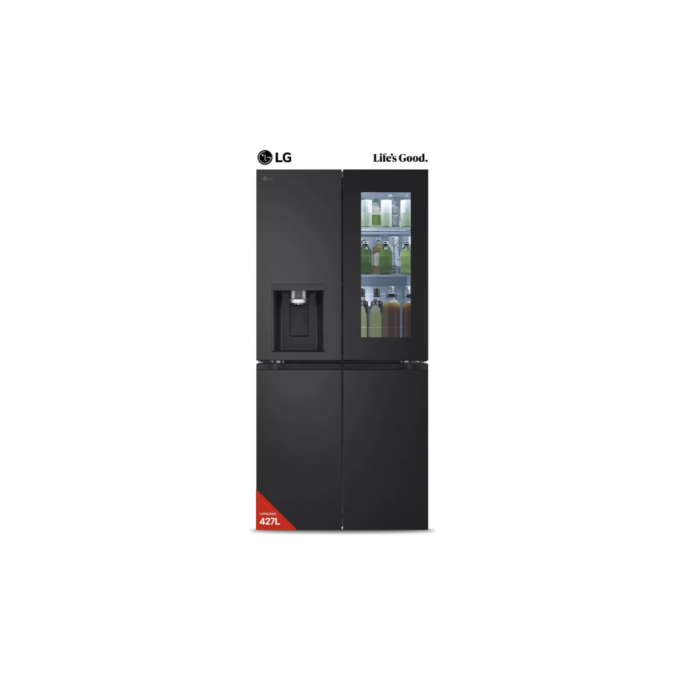 Heladera French Door LG GM57SXM 427 Lts Inverter InstaView Ice Maker Dispenser de Agua y Hielo Wifi Negro