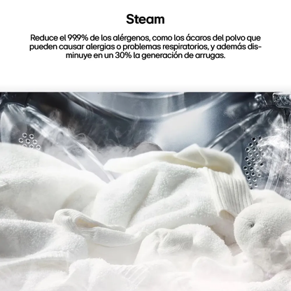 Lavarropas LG WM65GMVFS6 Carga Frontal 6.5 Kg Inverter 1200 RPM Lavado a Vapor Negro