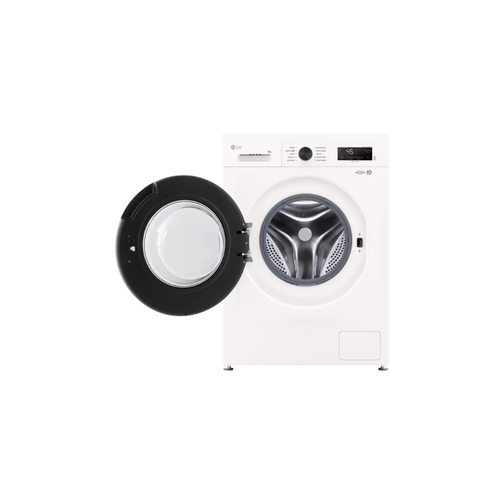 Lavarropas LG WM80GWVFS6  Carga Frontal 8 Kg Inverter 1200 RPM Lavado a Vapor Blanco
