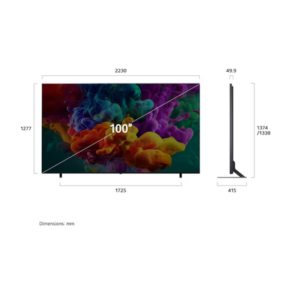 TV 100QNED85BS LG QNED evo AI 100" 4K UHD · Smart TV Mini LED Dynamic QNED Color Pro  Precision Dimming Pro  Procesador α8 AI 4K  HDR  webOS con IA