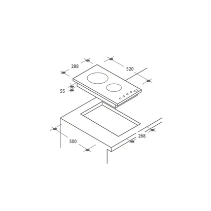 Anafe Eléctrico CANDY CDH30 2 Zonas 30 Cm Vitrocerámico Black