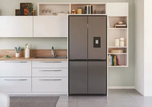 Heladera Doble Puerta CANDY CFQ5T81 465 Lts Inverter 4 Puertas Dispenser de Agua Silver